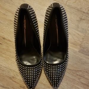 Black studded heels